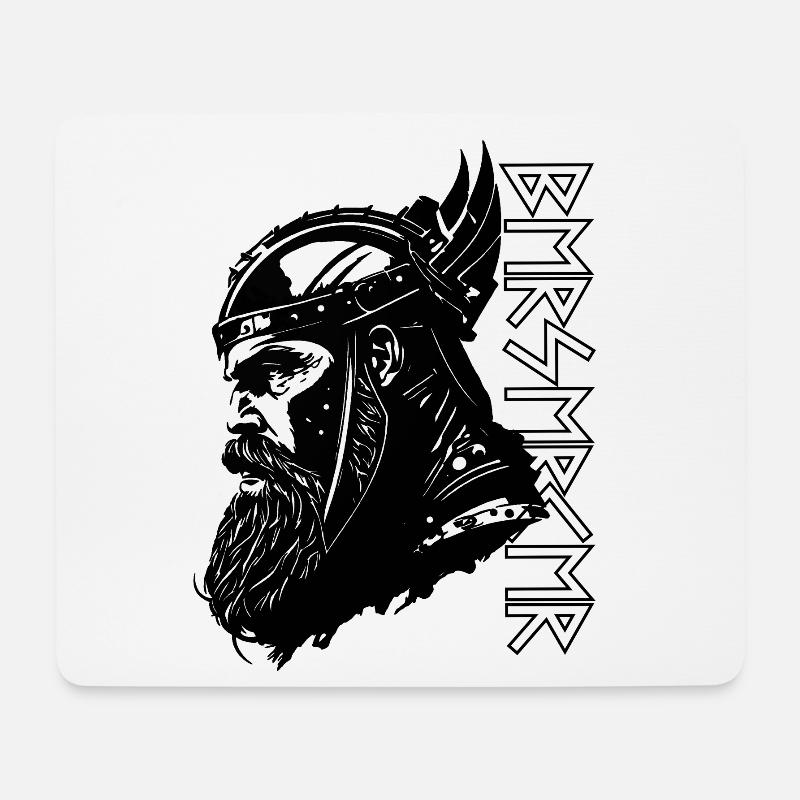 Berserker Viking Runen Odin Thor Valhalla - Mousepad (Querformat) - Weiß