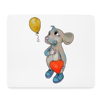 Maus und Luftbollon - Mousepad (Querformat) - Weiß - Vorne
