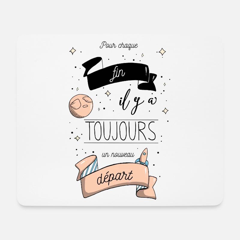 Nouveau départ - Tapis de souris (format paysage) - blanc