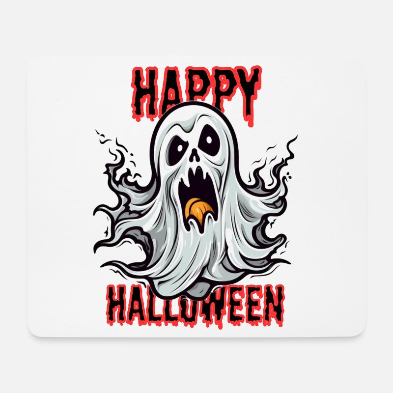 Haunted Ugly Halloween Ghosts Illustration - Mouse Pad (horizontal) - white