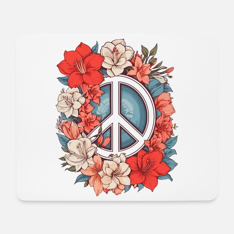 Friedenszeichen - Mousepad (Querformat) - Weiß