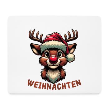 Frohe Weihnachten Rudolf das Rentier Design - Mousepad (Querformat) - Weiß - Vorne