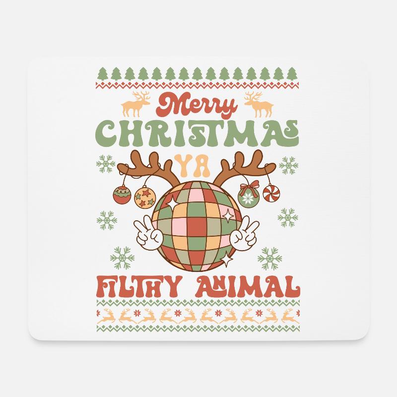 Hässlicher Weihnachtspullover - Mousepad (Querformat) - Weiß