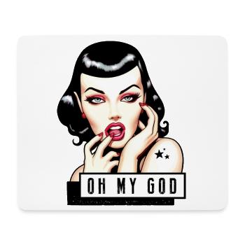 Lola Rockabilly Illustration TShirt - Mouse Pad (horizontal) - white - Front