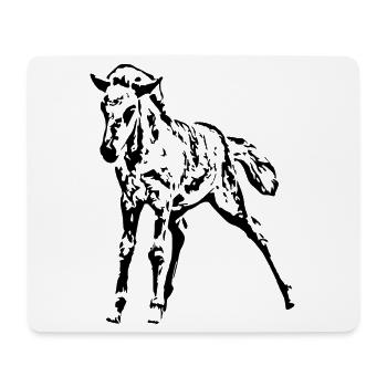 Chevaux T-shirt Cadeau Cavalier - Tapis de souris (format paysage) - blanc - Devant