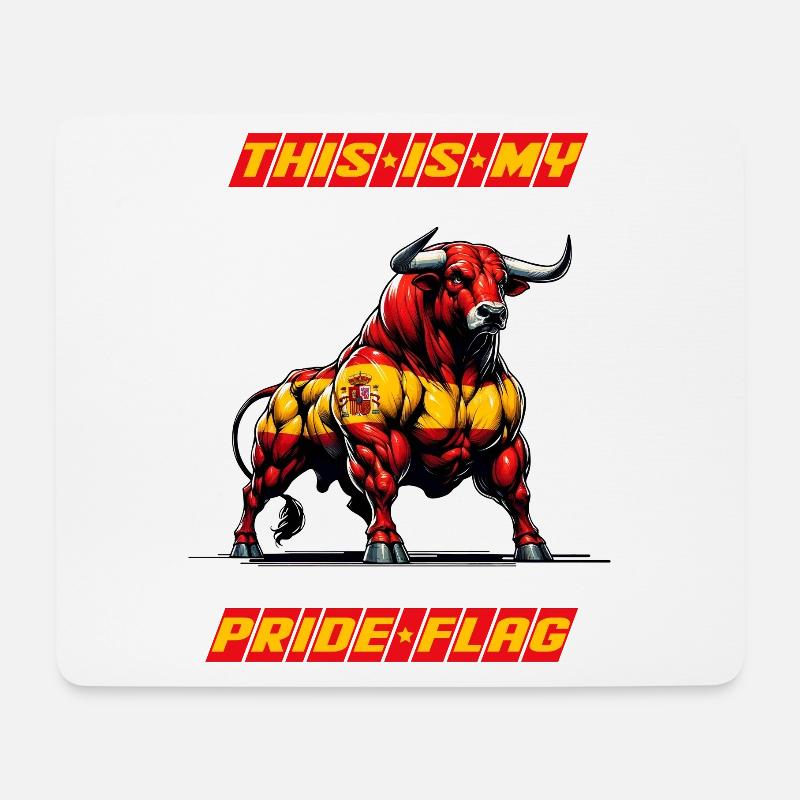Das ist meine stolze Flagge Spanien - Mousepad (Querformat) - Weiß