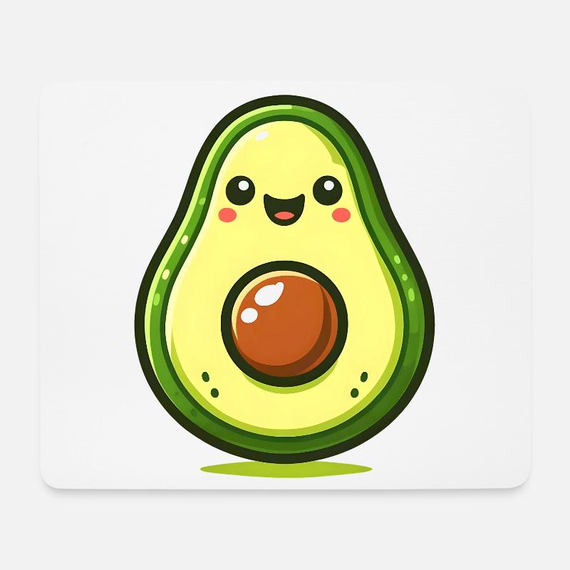 Süßes glückliches Avocado Kawaii Fruchtliebhaber Geschenk - Mousepad (Querformat) - Weiß