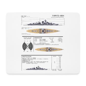 Schlachtschiff Tirpitz - Kriegsmarine - Mousepad (Querformat) - Weiß - Vorne