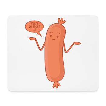 Wurst Bockwurst - Weil's wurscht is - Mousepad (Querformat) - Weiß - Vorne