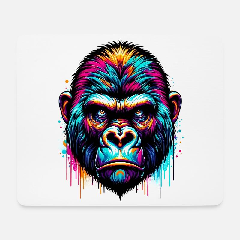 Gorilla - Mousepad (Querformat) - Weiß