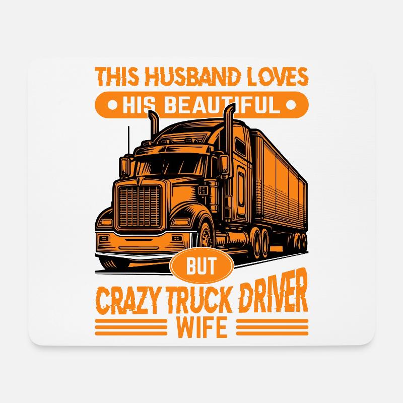 Verrückter Trucker und leidenschaftliche Ehefrau - Mousepad (Querformat) - Weiß