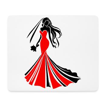 Mariée - Tapis de souris (format paysage) - blanc - Devant