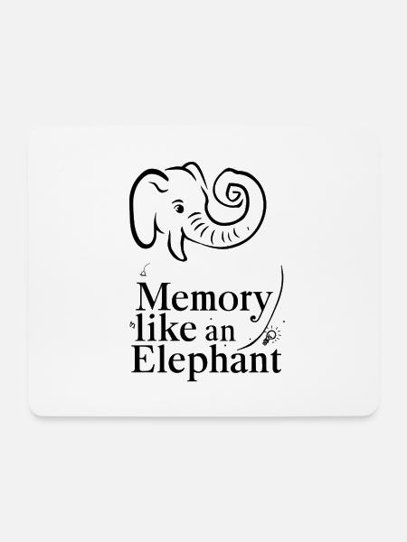Memory Like an Elephant - Mousepad (Querformat) - Weiß