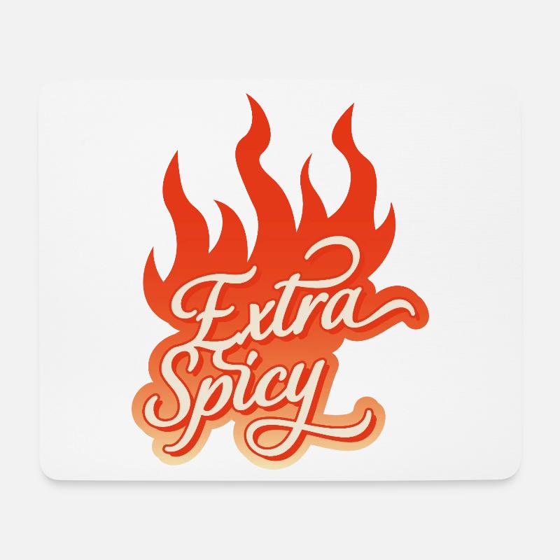 Extra Spicy – Fiery Typography - Mouse Pad (horizontal) - white