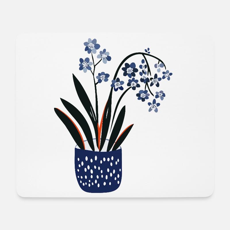 Niedliches Pflanzendesign - Mousepad (Querformat) - Weiß
