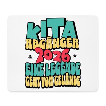 Kita Abgänger 2026 | Eine Legende geht vom Gelände - Mousepad (Querformat) - Weiß - Vorne