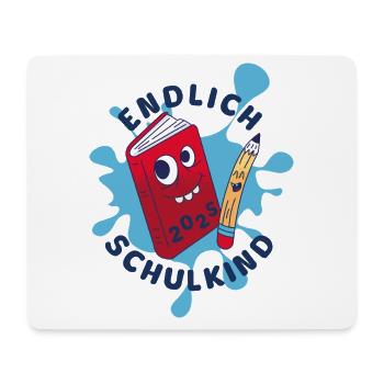 Endlich Schulkind 2025 - Geschenk zur Einschulung - Mousepad (Querformat) - Weiß - Vorne