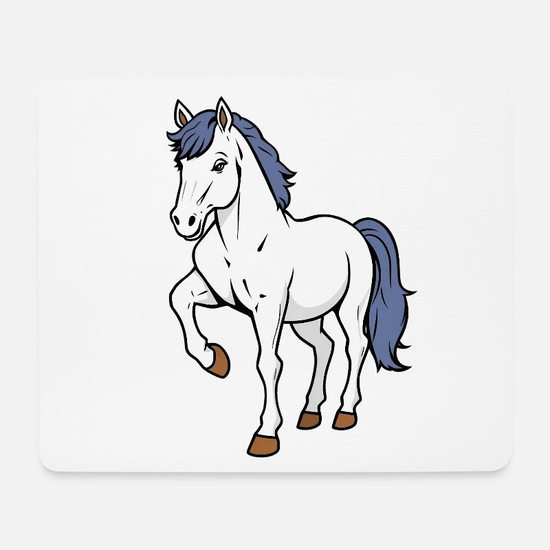 Pferd - Mousepad (Querformat) - Weiß