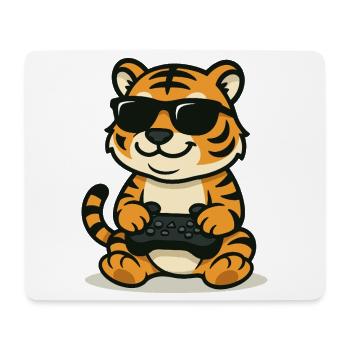 Chilliger Gamer-Tiger - Mousepad (Querformat) - Weiß - Vorne