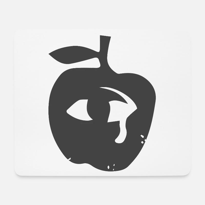 Auge im Apfel - Mousepad (Querformat) - Weiß