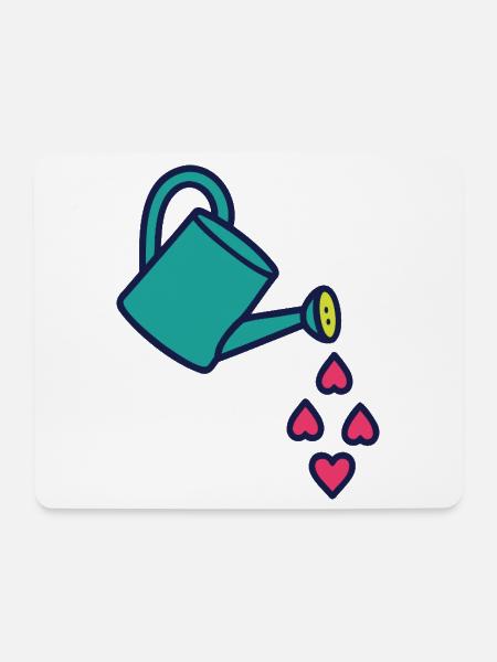 Gießkanne der Liebe und der Herzen - Mousepad (Querformat) - Weiß