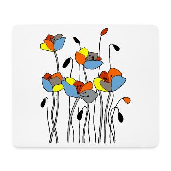 Fleur - Tapis de souris (format paysage) - blanc - Devant
