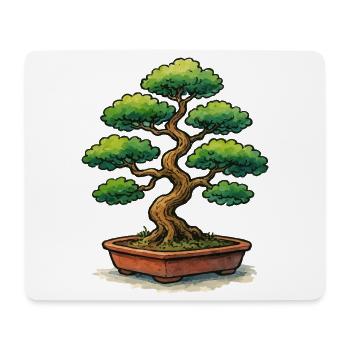 Bonsai in a pot Zen tree art - Mouse Pad (horizontal) - white - Front