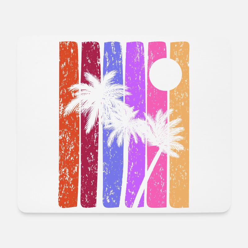 Tropical Sunset Stripes - Mouse Pad (horizontal) - white