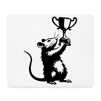 Rat with Cup - Mouse Pad (horizontal) - white - Front