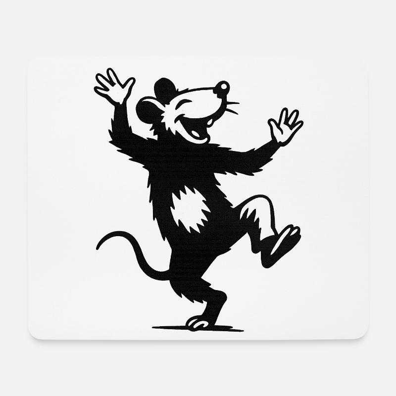 Fröhliche Tanzmaus - Mousepad (Querformat) - Weiß