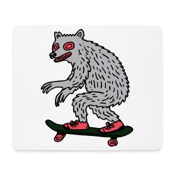 Moonlit Werewolf Skateboarder - Mouse Pad (horizontal) - white - Front