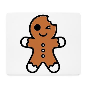 Funny bitten gingerbread man christmas - Mouse Pad (horizontal) - white - Front