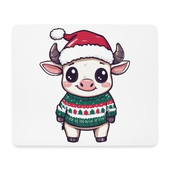 Noël de Noël Taureau - Tapis de souris (format paysage) - blanc - Devant
