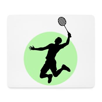 Badminton Spieler Silhouette – Smash Power - Mousepad (Querformat) - Weiß - Vorne
