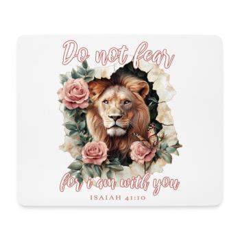 Versets bibliques Lion chrétien - Tapis de souris (format paysage) - blanc - Devant