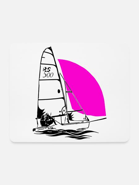 RS 500 Segeljolle Regatta segeln Segelsport farbig - Mousepad (Querformat) - Weiß