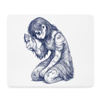 Melancholic Girl Character Sketch - Mouse Pad (horizontal) - white - Front
