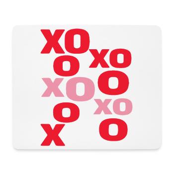 Lettres d’amour XO Typographie mignonne de la Saint-Valentin - Tapis de souris (format paysage) - blanc - Devant