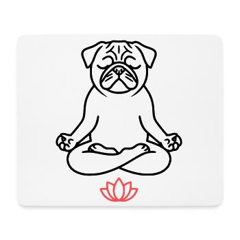 Pug Yoga Meditation Outline - Mouse Pad (horizontal) - white - Front