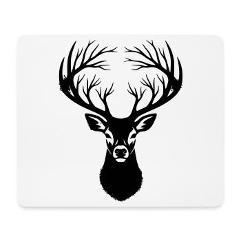 Hirschkopf Geweih Silhouette - Mousepad (Querformat) - Weiß - Vorne