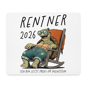 Relaxte Schildkröte im Loungesessel Rentner 2026 - Mousepad (Querformat) - Weiß - Vorne