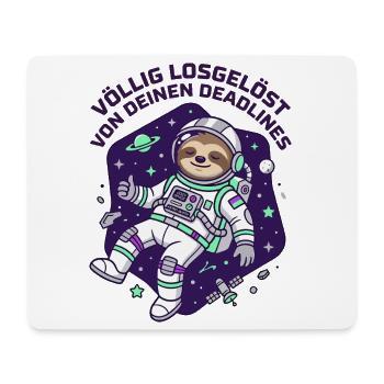 Astronaut Faultier Deadline Weltraum Design - Mousepad (Querformat) - Weiß - Vorne