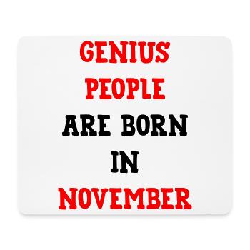 Geburtstagsgenie im November - Mousepad (Querformat) - Weiß - Vorne