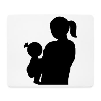 Silhouette familiale Les parents Enfants aiment ensemble - Tapis de souris (format paysage) - blanc - Devant