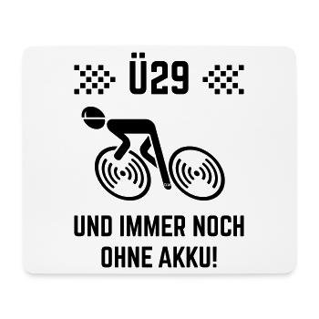 Ü29 Und Immer Noch Ohne Akku! (Fahrrad Rennrad B) - Mousepad (Querformat) - Weiß - Vorne