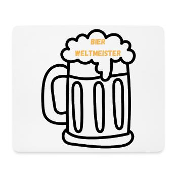 BIER WELTMEISTER – Bierkrug Design für echte Fans - Mousepad (Querformat) - Weiß - Vorne