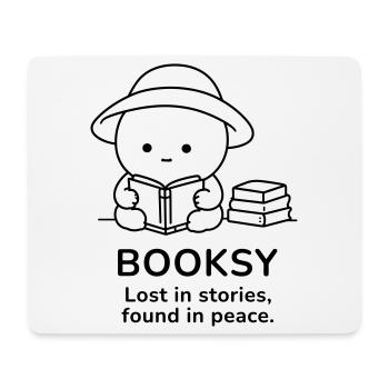 Booksy – Lost in Stories, Found in Peace - Mouse Pad (horizontal) - white - Front