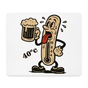 Thermomètre en ébullition et bière - Tapis de souris (format paysage) - blanc - Devant