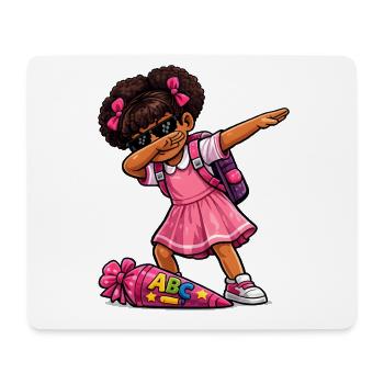 Dabbing ABC-Schützin Afro - Mousepad (Querformat) - Weiß - Vorne
