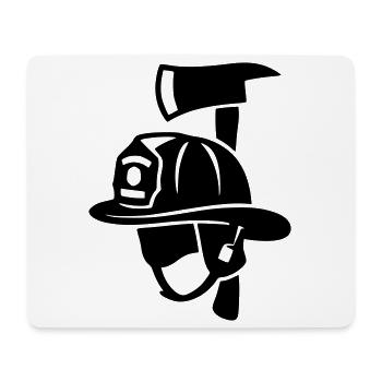 Logo frontal du casque de pompier - Tapis de souris (format paysage) - blanc - Devant